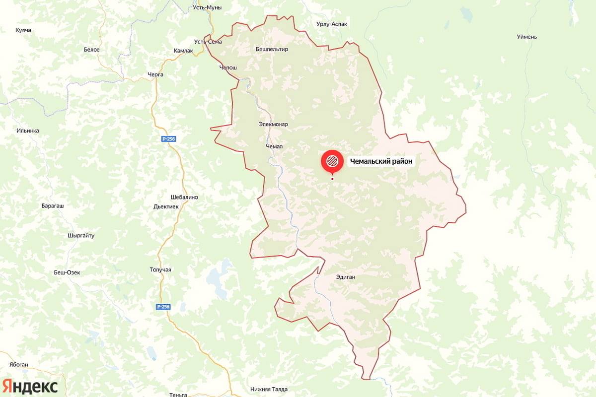Карта Чемальского района Республики Алтай