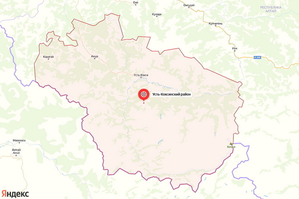 Карта Усть-Коксинского района Республики Алтай