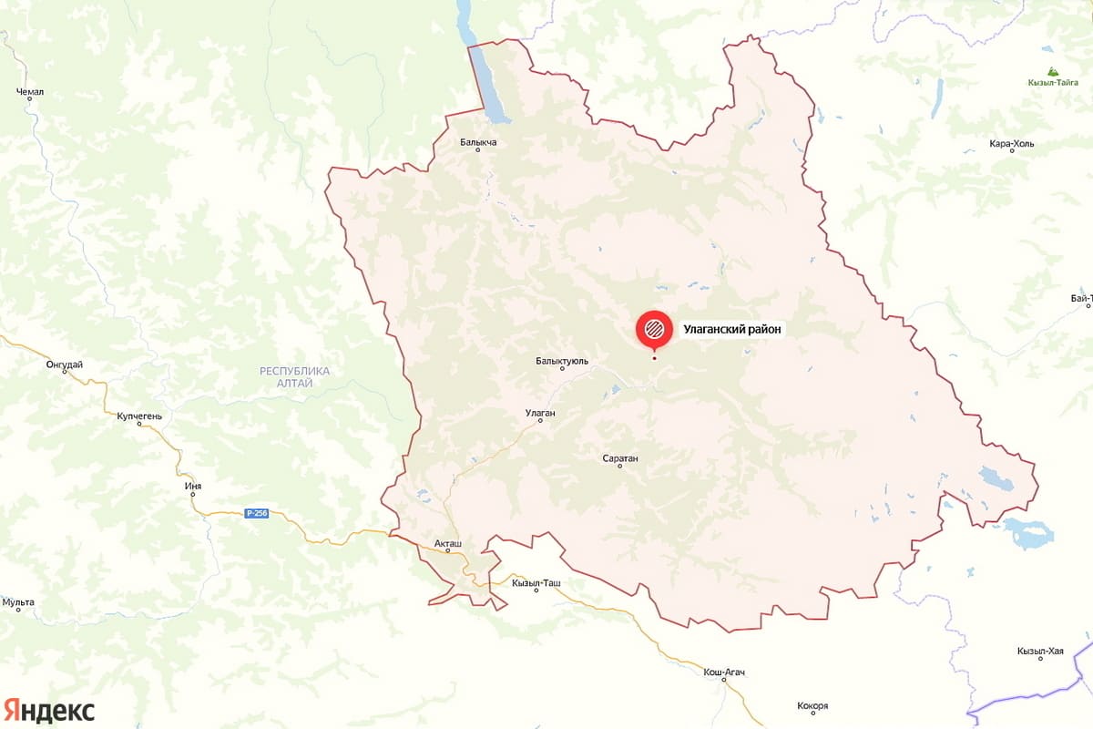Карта Улаганского района Республики Алтай