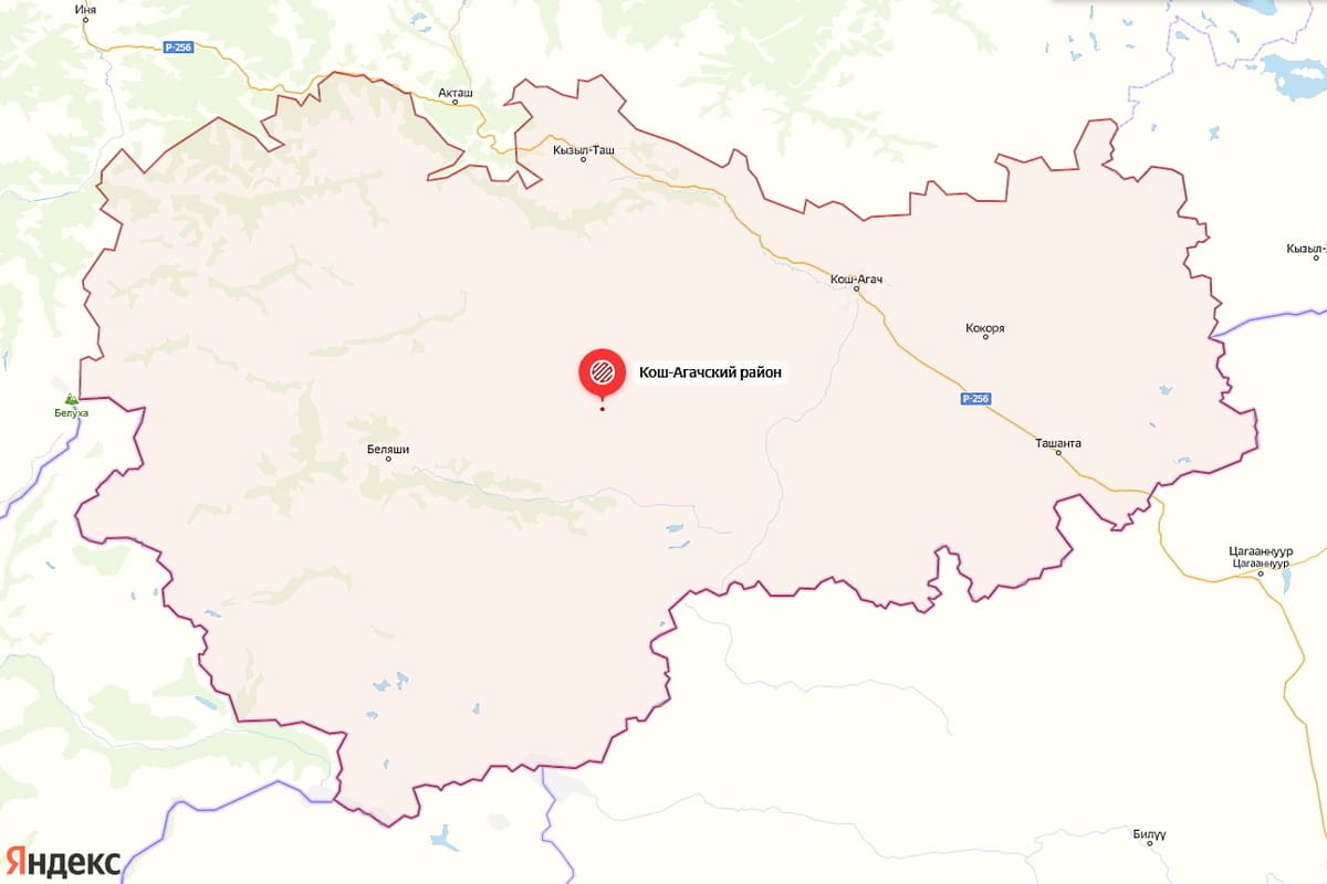 Карта Кош-Агачского района Республики Алтай